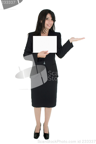 Image of Woman marketing a product