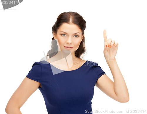 Image of woman with her finger up