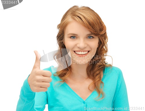 Image of teenage girl with thumbs up