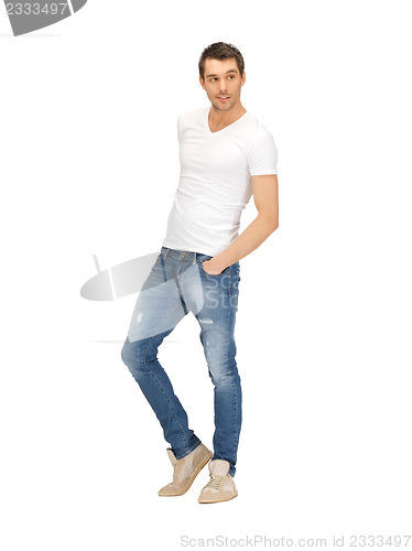 Image of handsome man in white shirt