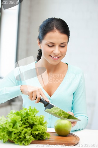 Image of beautiful woman in the kitchen