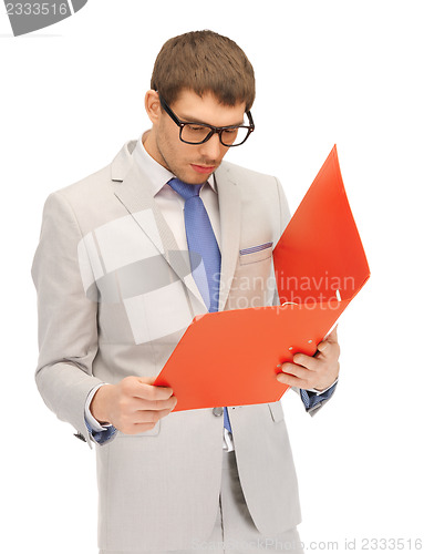 Image of man with folders