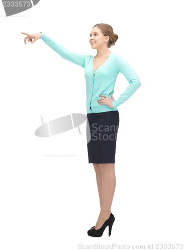 Image of businesswoman pointing her finger