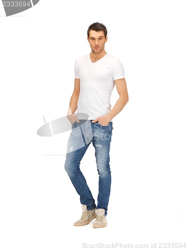 Image of handsome man in  white shirt