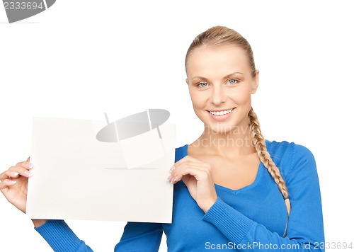 Image of woman with blank board