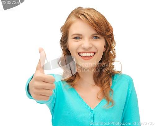 Image of teenage girl with thumbs up