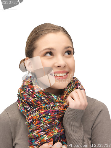 Image of beautiful woman in muffler