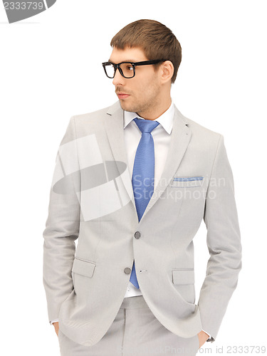 Image of calm businessman in spectacles