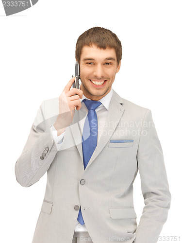 Image of handsome man with cell phone