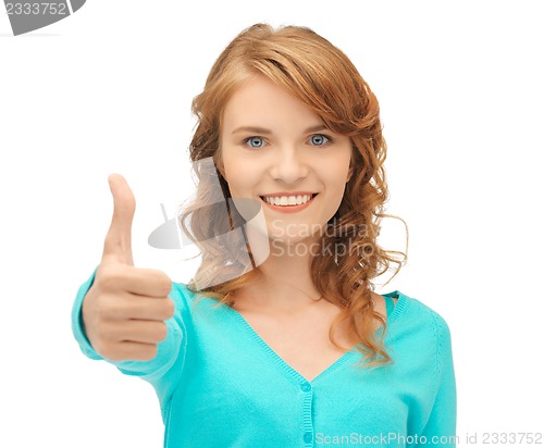 Image of teenage girl with thumbs up