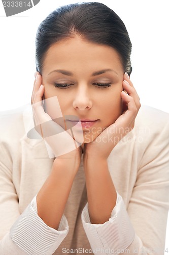 Image of calm and serious woman