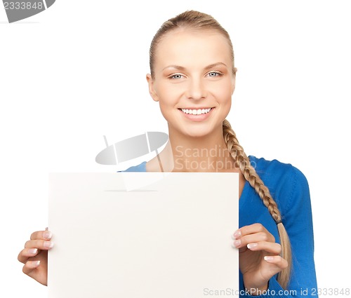Image of woman with blank board