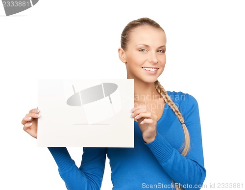 Image of woman with blank board