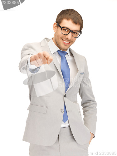 Image of businessman pointing his finger