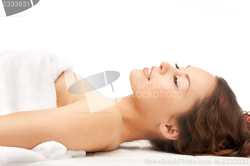 Image of beautiful woman in spa salon