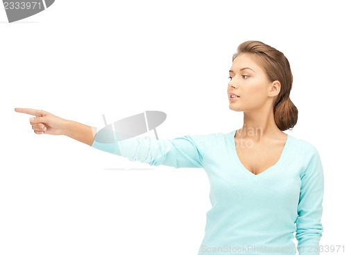 Image of businesswoman pointing her finger