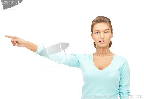 Image of businesswoman pointing her finger