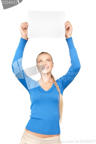 Image of woman with blank board