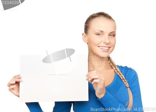 Image of woman with blank board