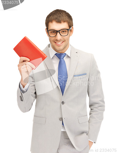 Image of happy man with book