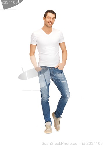 Image of handsome man in  white shirt