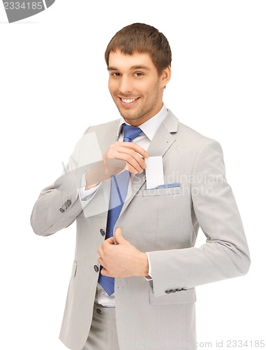 Image of businessman with business card