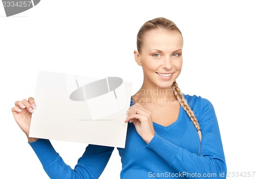 Image of woman with blank board