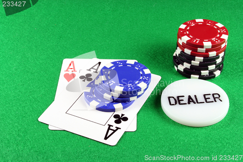 Image of Poker - A Pair of Aces with Poker Chips 5