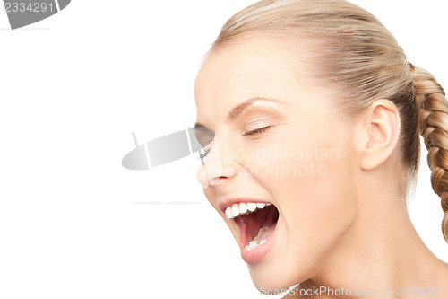 Image of screaming woman