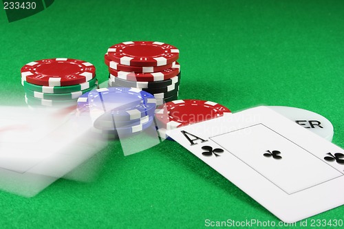 Image of Poker - Beat that - A pair of aces thrown on the baize