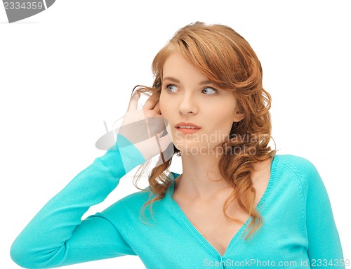 Image of teenage girl listening gossip