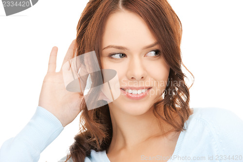 Image of woman listening gossip