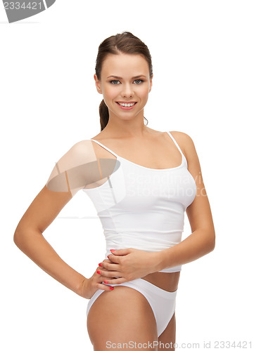Image of beautiful woman in cotton undrewear
