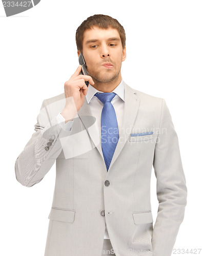 Image of handsome man with cell phone