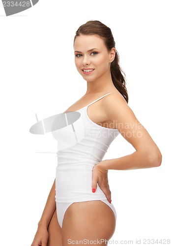 Image of beautiful woman in cotton undrewear