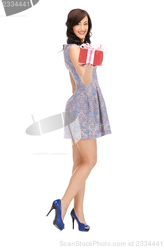 Image of lovely woman with gift box
