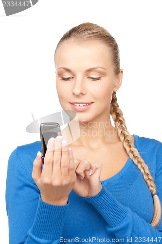 Image of businesswoman with cell phone