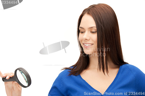 Image of woman with magnifying glass