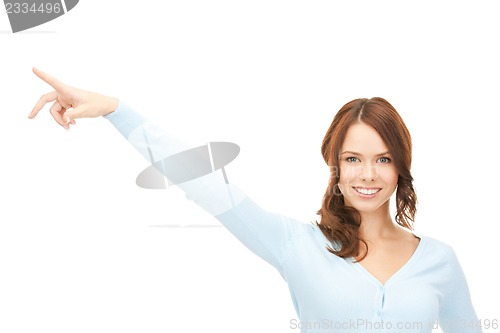 Image of businesswoman pointing her finger