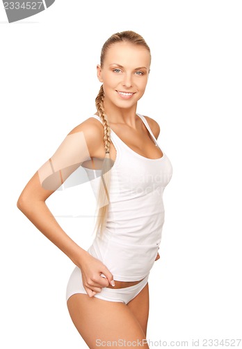 Image of beautiful woman in cotton undrewear