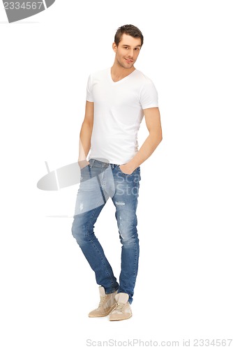 Image of handsome man in  white shirt