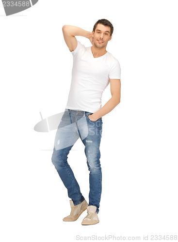 Image of handsome man in white shirt