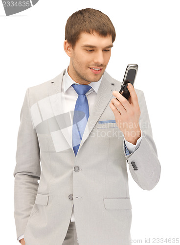 Image of handsome man with cell phone