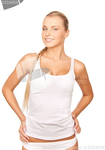 Image of beautiful woman in cotton undrewear