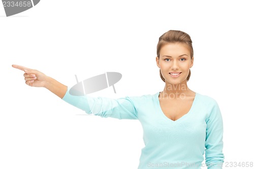 Image of businesswoman pointing her finger