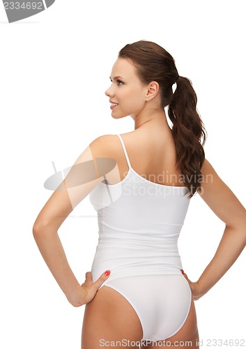 Image of beautiful woman in cotton undrewear