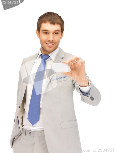 Image of businessman with business card