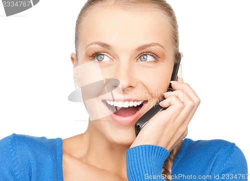 Image of businesswoman with cell phone