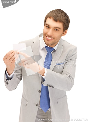 Image of businessman with business card