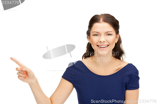 Image of businesswoman pointing her finger